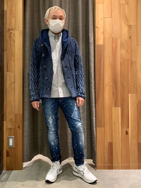 「Maison Kitsune（メゾンキツネ）のアイテム」を使った、Koutaro Makitaさん（メンズ・168cm）の冬コーディネート