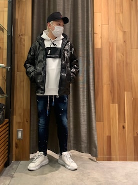 「muta（ムータ）のアイテム（ブルゾン）」を使った、Koutaro Makitaさん（メンズ・168cm）の冬コーディネート