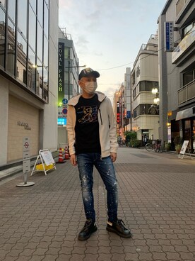 「muta（ムータ）のアイテム（ブルゾン）」を使った、Koutaro Makitaさん（メンズ・168cm）の冬コーディネート