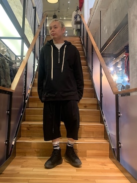 「ISAMU KATAYAMA BACKLASH（イサムカタヤマバックラッシュ）のアイテム（パーカー）」を使った、Koutaro Makitaさん（メンズ・168cm）の冬コーディネート