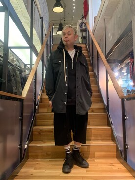 「ISAMU KATAYAMA BACKLASH（イサムカタヤマバックラッシュ）のアイテム（パーカー）」を使った、Koutaro Makitaさん（メンズ・168cm）の冬コーディネート