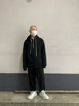 「ISAMU KATAYAMA BACKLASH（イサムカタヤマバックラッシュ）のアイテム（パーカー）」を使った、Koutaro Makitaさん（メンズ・168cm）の冬コーディネート