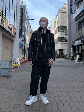 「ISAMU KATAYAMA BACKLASH（イサムカタヤマバックラッシュ）のアイテム（パーカー）」を使った、Koutaro Makitaさん（メンズ・168cm）の冬コーディネート