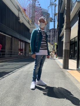 「DSQUARED2（ディースクエアード）のアイテム（トップス）」を使った、Koutaro Makitaさん（メンズ・168cm）の春コーディネート