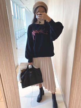 「ショッピング」｜「アイテム（帽子）」を使った、Kurumi🦔さん（レディース・160cm）の春コーディネート