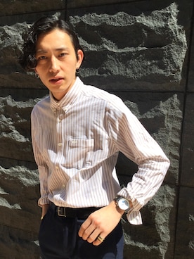 「アイテム（ポロシャツ）」を使った、yossyさん（メンズ・176cm）の春コーディネート