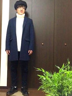 チェスターコートを使った フープピアス のメンズ人気ファッションコーディネート Wear