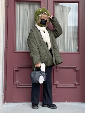 「ユニバ」｜「アイテム（モッズコート）」を使った、ä m i さん（レディース・162cm）の春コーディネート