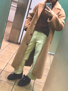 「コーデュロイパンツ」｜「アイテム（PC・スマホグッズ/家電）」を使った、chimchaさん（レディース・158cm）の冬コーディネート