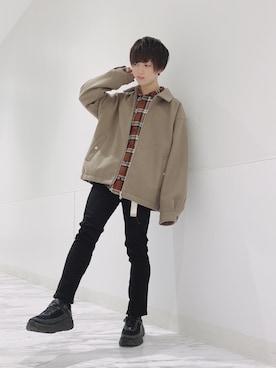 「VENCEEXCHANGE（ヴァンスエクスチェンジ）のアイテム（ジャケット/アウター）」を使った、ゆーきさん（メンズ・165cm）の秋コーディネート
