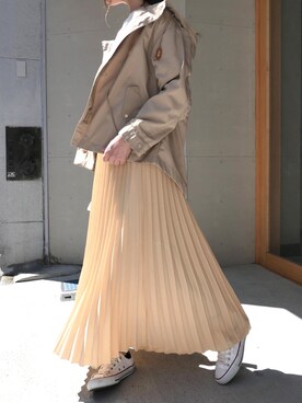 「CORNERS（コーナーズ）のアイテム（マウンテンパーカー）」を使った、kuririnさん（レディース・159cm）の春コーディネート