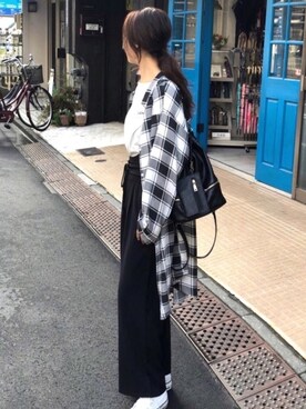 「FOREVER 21（フォーエバー トゥエンティーワン）のアイテム（バックパック/リュック）」を使った、kuririnさん（レディース・159cm）の秋コーディネート