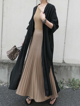 「CORNERS（コーナーズ）のアイテム（アクセサリー）」を使った、kuririnさん（レディース・159cm）の夏コーディネート