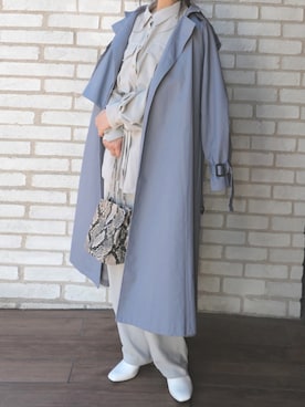 トレンチコート グレー 灰色系 コーディネート Zozotown