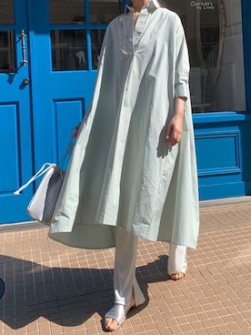 「ピスタチオ」｜「アイテム（シャツワンピース）」を使った、kuririnさん（レディース・159cm）の春コーディネート