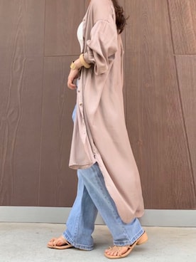 「新作」｜「アイテム（シャツワンピース）」を使った、kuririnさん（レディース・159cm）の夏コーディネート