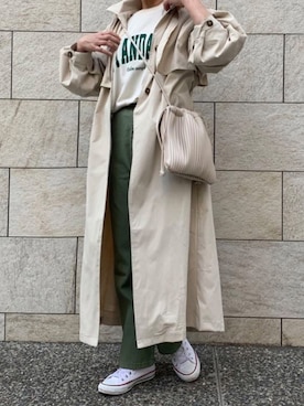 「corners」｜「アイテム（トレンチコート）」を使った、kuririnさん（レディース・159cm）の冬コーディネート