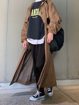 「corners」｜「アイテム（トレンチコート）」を使った、kuririnさん（レディース・159cm）の冬コーディネート