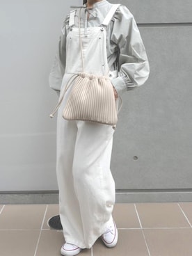 「チュニック」｜「アイテム（オールインワン・サロペット）」を使った、kuririnさん（レディース・159cm）の冬コーディネート