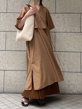 ワンピース ドレス イエロー 黄色系 コーディネート Zozotown