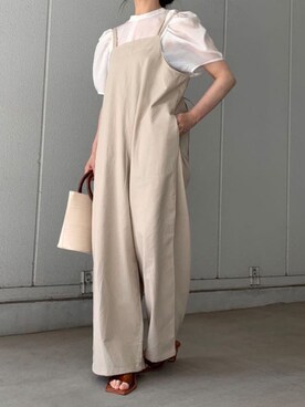 「シアー素材」｜「アイテム（サロペット/オーバーオール）」を使った、kuririnさん（レディース・159cm）の春コーディネート
