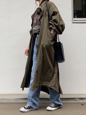「リラックス」｜「アイテム（モッズコート）」を使った、kuririnさん（レディース・159cm）の春コーディネート