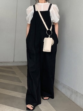 「コラボ」｜「アイテム（オールインワン・サロペット）」を使った、kuririnさん（レディース・159cm）の夏コーディネート
