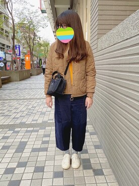 「日常」｜「アイテム（チノパンツ）」を使った、Lallaさん（レディース・164cm）の冬コーディネート
