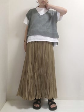 「アイテム（ベスト）」を使った、ichiさん（レディース・163cm）の春コーディネート