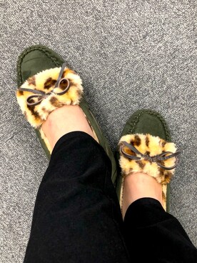 「アイテム（モカシン/デッキシューズ、グリーン系）」を使った、belluna plusさん（レディース・152cm）の秋コーディネート