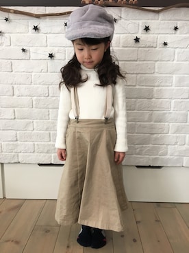 「アイテム（スカート）」を使った、momohinaさん（キッズ・110cm）の冬コーディネート