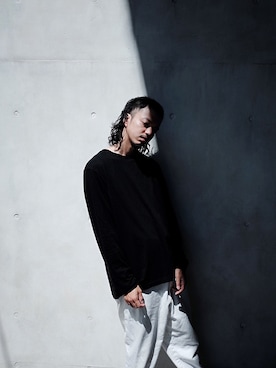 「Yohji Yamamoto（ヨウジヤマモト）のアイテム（トップス）」を使った、トヲルさん（メンズ・180cm）の夏コーディネート