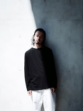 「Yohji Yamamoto（ヨウジヤマモト）のアイテム（トップス）」を使った、トヲルさん（メンズ・180cm）の秋コーディネート