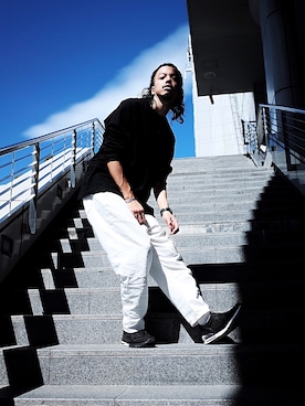 「Yohji Yamamoto（ヨウジヤマモト）のアイテム（トップス）」を使った、トヲルさん（メンズ・180cm）の秋コーディネート