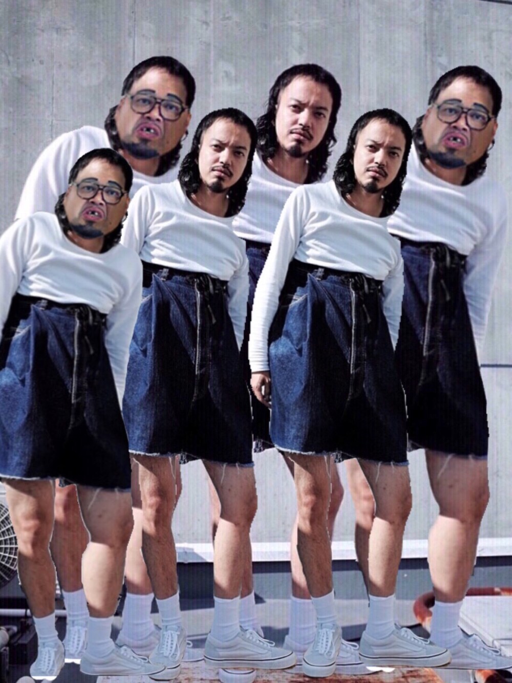 「COMME des GARCONS、yohjiyamamoto、NUMBER (N)INE、NIKE、VANS OLDSKOOL、冬コーデ、大人カジュアル、UNIQLO、古着MIX、ストリートMIX」｜「Yohji YamamotoのYohji Yamamoto - ラップスリーブ ロングtシャツ - men - コットン - 3（Tシャツ/カットソー、ホワイト系）」を使った、トヲルさん（メンズ・180cm）の冬コーディネートの1枚目の写真