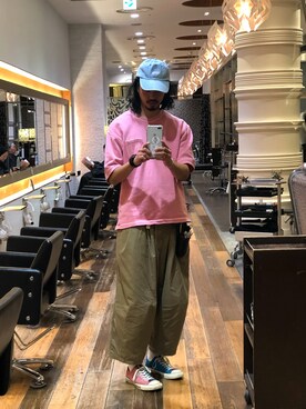 「is-ness（イズネス）のアイテム（パンツ）」を使った、トヲルさん（メンズ・180cm）の春コーディネート