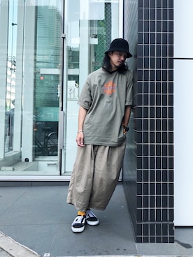 「is-ness（イズネス）のアイテム（パンツ）」を使った、トヲルさん（メンズ・180cm）の夏コーディネート