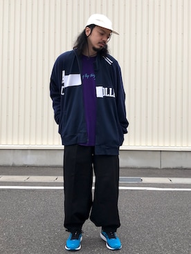 「トレーニング」｜「アイテム（ジャージ）」を使った、トヲルさん（メンズ・180cm）の春コーディネート