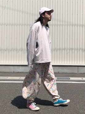 「WISM（ウィズム）のアイテム（帽子）」を使った、トヲルさん（メンズ・180cm）の春コーディネート