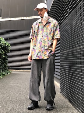 「WISM（ウィズム）のアイテム（帽子）」を使った、トヲルさん（メンズ・180cm）の夏コーディネート