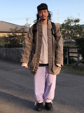 「CPH（シーピーエイチ）のアイテム（キャップ）」を使った、トヲルさん（メンズ・180cm）の春コーディネート