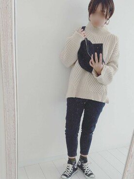 「アイラブCONVERSE」｜SAeさん（レディース・157cm）の秋コーディネート