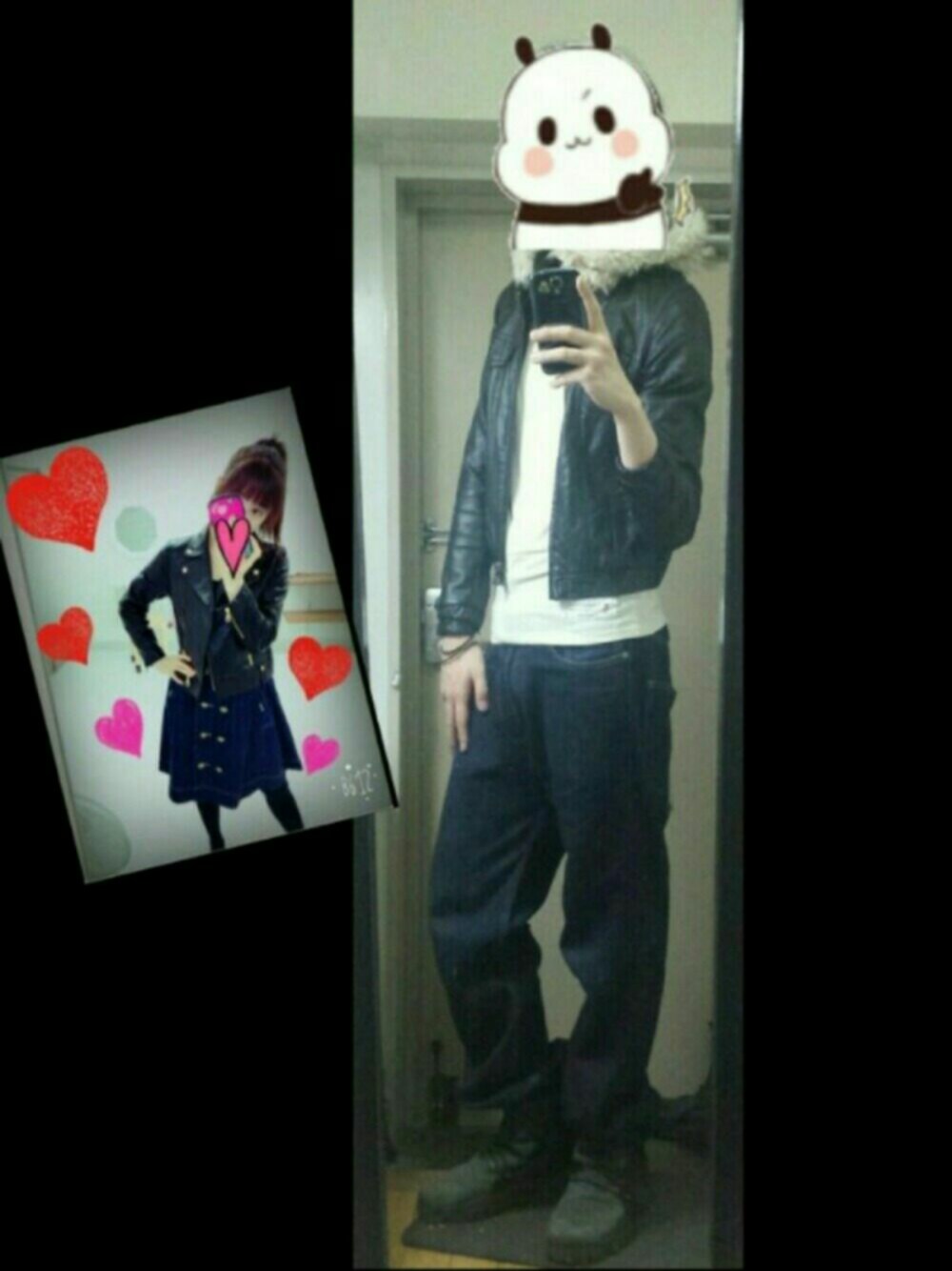 ホワイト系のTシャツ/カットソー、ブラック系のブルゾン、ブルー系のデニムパンツを着用したメンズの春コーディネートの1枚目の写真