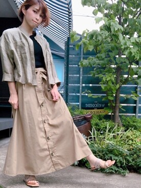 「e.r.g*（イーアールジー）のアイテム」を使った、miniminimanimoさん（レディース・151cm）の夏コーディネート