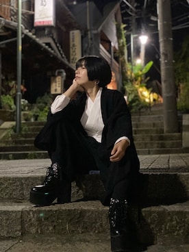 「kimono」｜「アイテム（パンツ）」を使った、Takahiro Satoさん（メンズ・164cm）の冬コーディネート