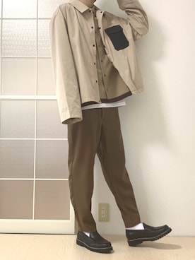 「ステッチ」｜「アイテム（ブルゾン）」を使った、みなづきさん（メンズ・175cm）の春コーディネート
