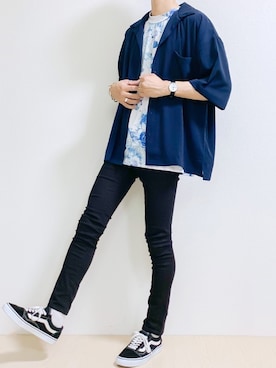 「CASPER JOHN」｜「アイテム（アナログ腕時計）」を使った、みなづきさん（メンズ・175cm）の夏コーディネート