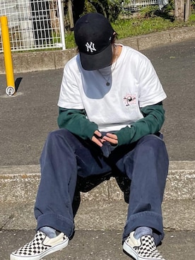 「春めきシューズ」｜「アイテム（スリッポン）」を使った、ゆうや（インスタに服載っけてます）さん（メンズ・176cm）の春コーディネート