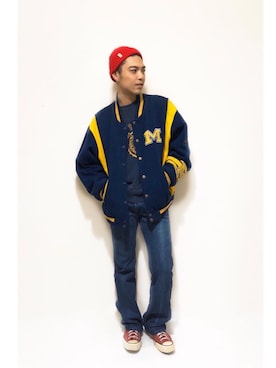 「リーバイス」｜「アイテム（スタジャン）」を使った、kohei.fさん（メンズ・174cm）の秋コーディネート
