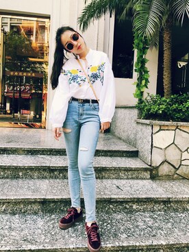 「GUCCI（グッチ）のアイテム（ベルト、ブラック系）」を使った、Betty124さん（レディース）の夏コーディネート